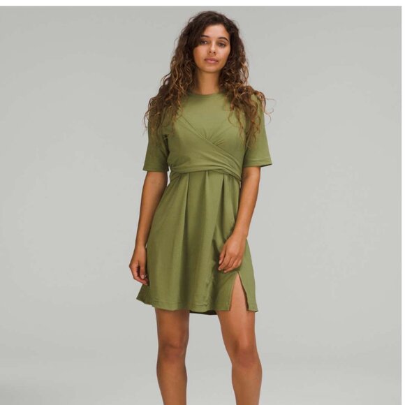 Lululemon Cotton Wrap-Front T-Shirt Dress - Picture 1 of 6